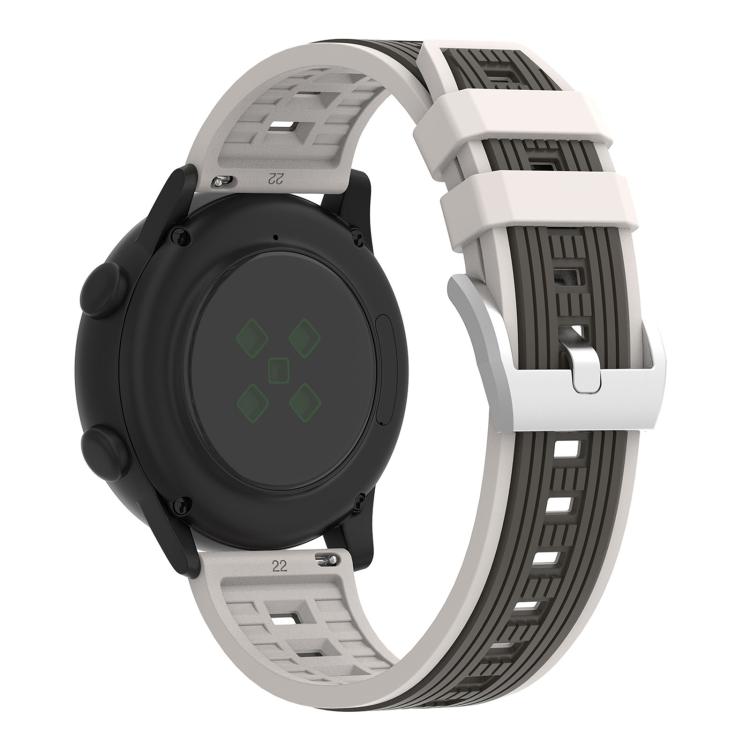 20mm Two Color Vertical Striped Silicone Watch Band