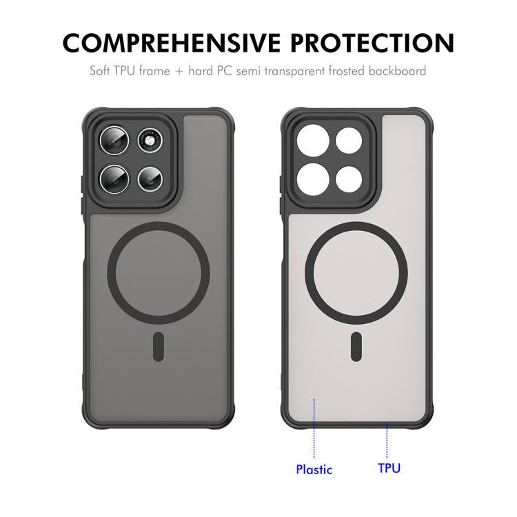 For Motorola Moto G56 / G66y / G66j ENKAY Hat-Prince MagSafe Matte Translucent Shockproof Phone Case with Large Arc Edge Film