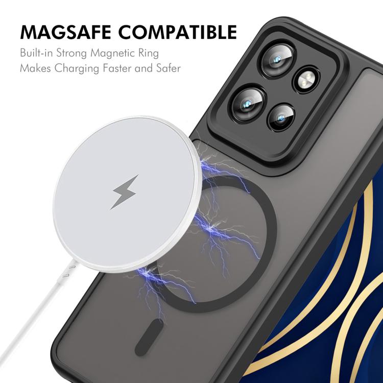 For Motorola Edge 60 Neo ENKAY Hat-Prince MagSafe Matte Translucent Shockproof Phone Case with Large Arc Edge Film