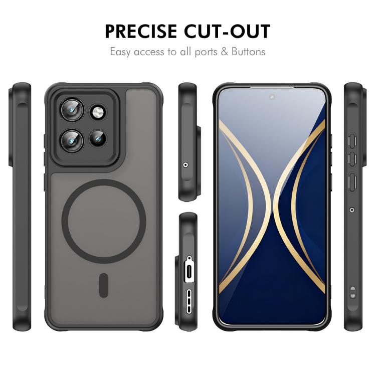 For Motorola Edge 60 Neo ENKAY Hat-Prince MagSafe Matte Translucent Shockproof Phone Case with Large Arc Edge Film