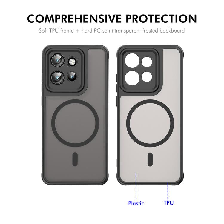 For Motorola Edge 60 Neo ENKAY Hat-Prince MagSafe Matte Translucent Shockproof Phone Case with Large Arc Edge Film