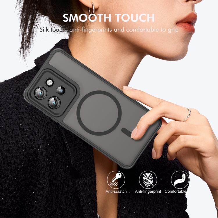 For Motorola Edge 60 Neo ENKAY Hat-Prince MagSafe Matte Translucent Shockproof Phone Case with Large Arc Edge Film