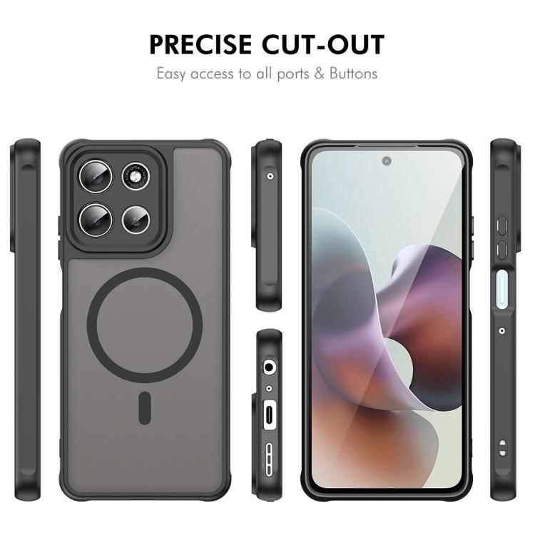 For Motorola Moto G57 ENKAY Hat-Prince MagSafe Matte Translucent Shockproof Phone Case with Large Arc Edge Film