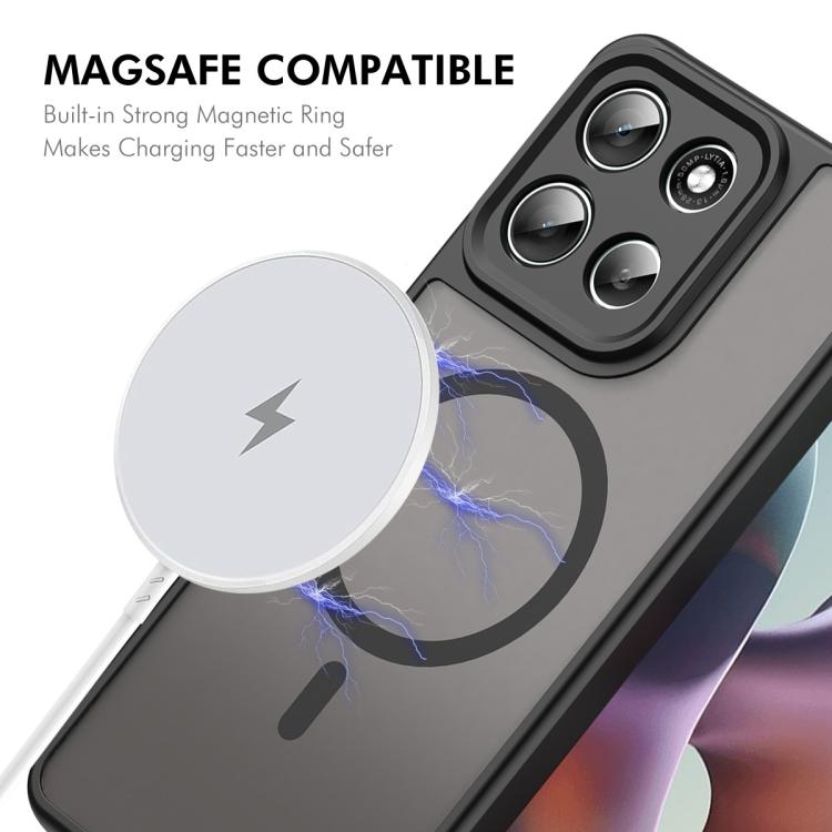 For Motorola Moto G57 ENKAY Hat-Prince MagSafe Matte Translucent Shockproof Phone Case with Large Arc Edge Film