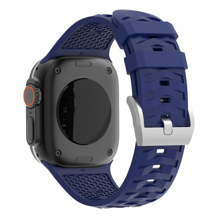 For Apple Watch 46mm / 49mm / 45mm / 44mm Tire Texture Two-Color Silicone Watch Band