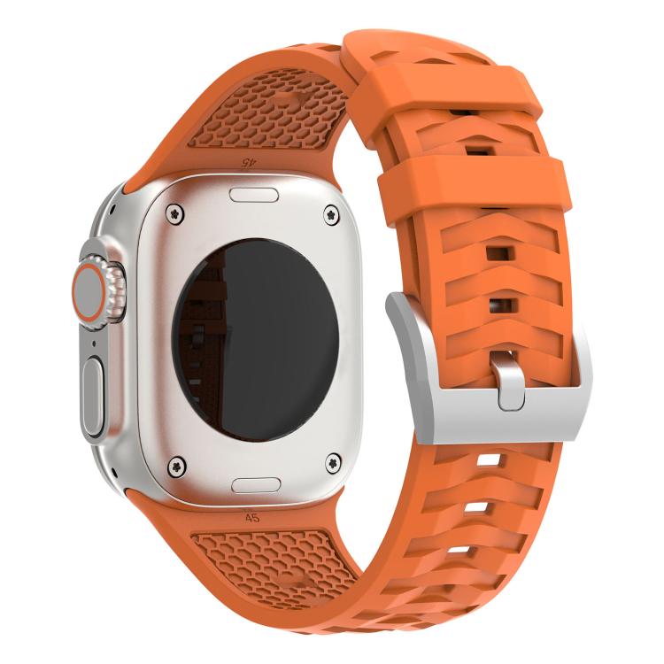 For Apple Watch 46mm / 49mm / 45mm / 44mm Tire Texture Two-Color Silicone Watch Band