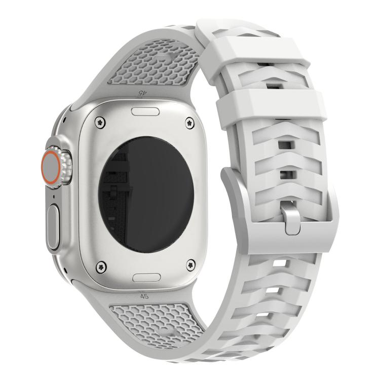 For Apple Watch 46mm / 49mm / 45mm / 44mm Tire Texture Two-Color Silicone Watch Band