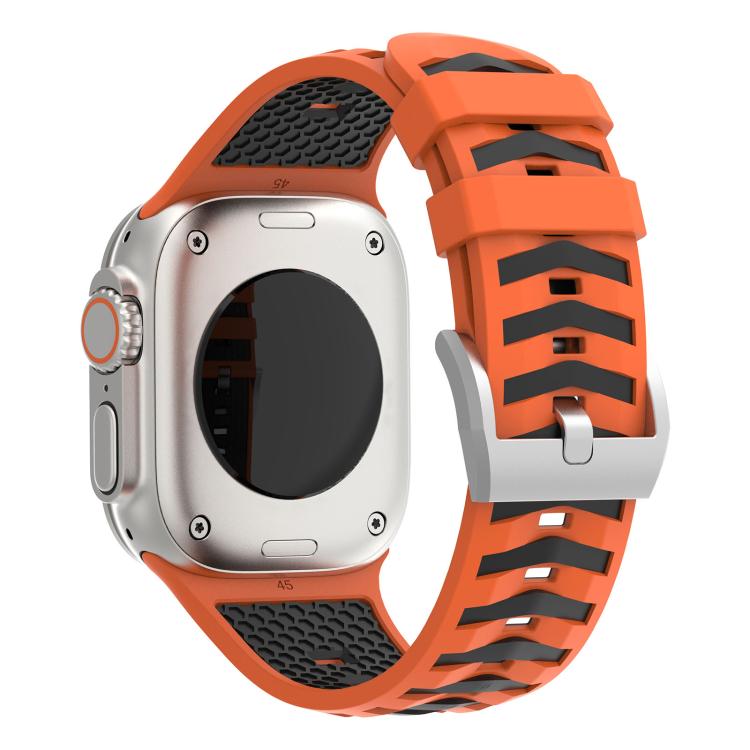 For Apple Watch 42mm / 41mm / 40mm / 38mm Tire Texture Two-Color Silicone Watch Band