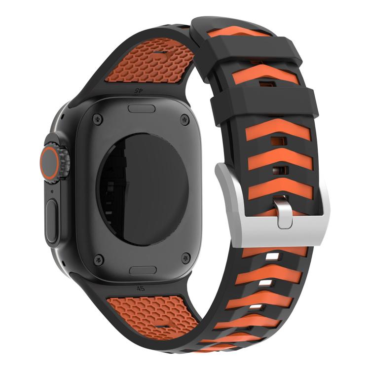 For Apple Watch 42mm / 41mm / 40mm / 38mm Tire Texture Two-Color Silicone Watch Band