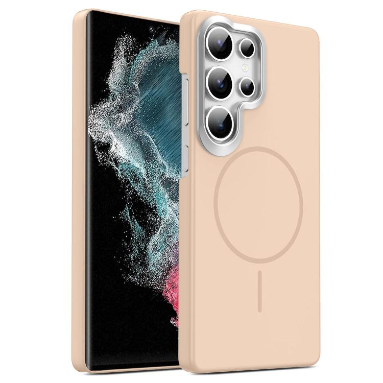 For Samsung Galaxy S22 Ultra 5G Gold Armor PC Thin Circle MagSafe Shockproof Phone Case