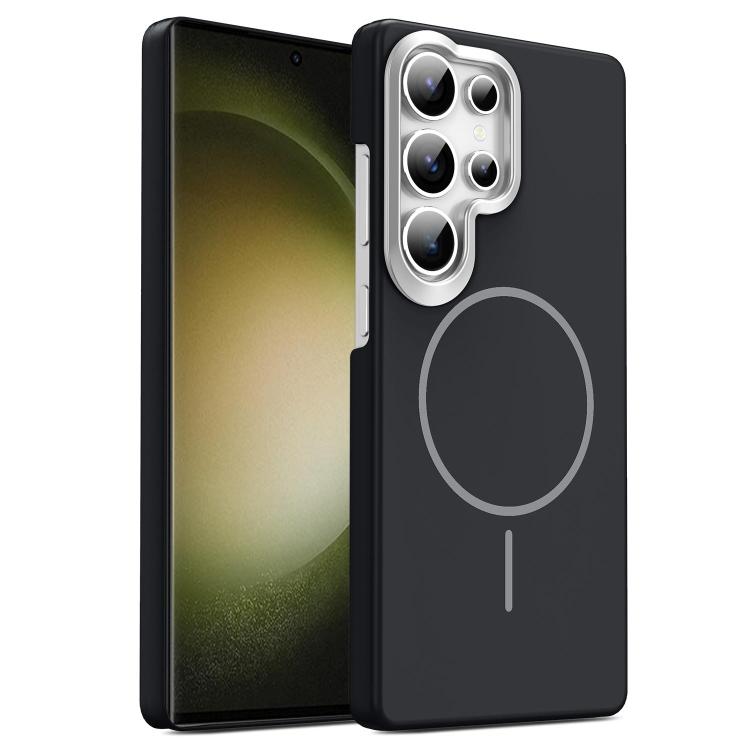 For Samsung Galaxy S23 Ultra 5G Gold Armor PC Thin Circle MagSafe Shockproof Phone Case