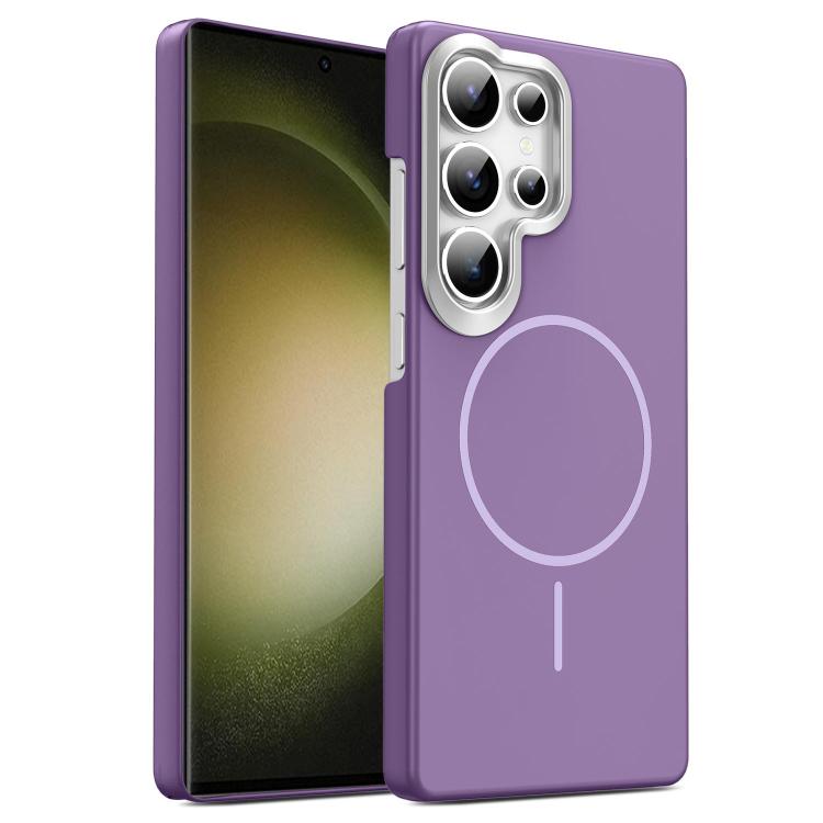 For Samsung Galaxy S23 Ultra 5G Gold Armor PC Thin Circle MagSafe Shockproof Phone Case