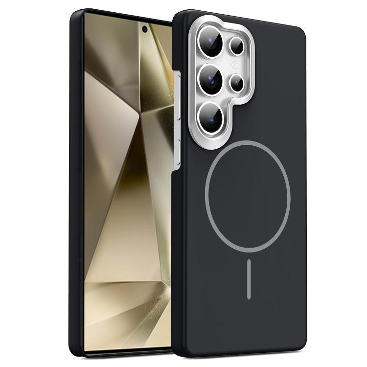 For Samsung Galaxy S24 Ultra 5G Gold Armor PC Thin Circle MagSafe Shockproof Phone Case