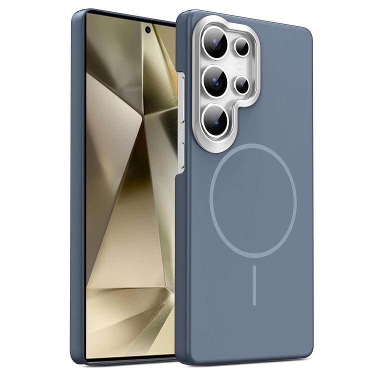 For Samsung Galaxy S24 Ultra 5G Gold Armor PC Thin Circle MagSafe Shockproof Phone Case