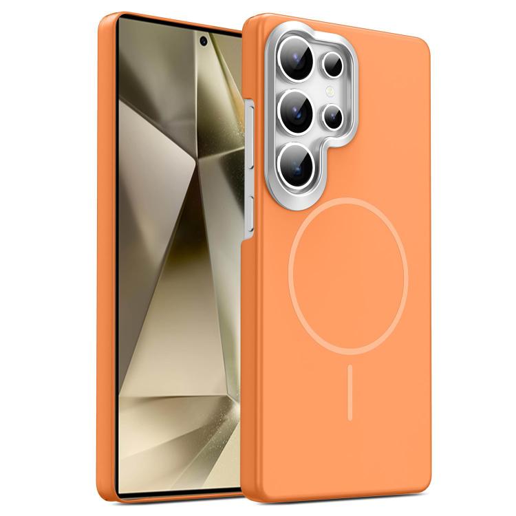 For Samsung Galaxy S24 Ultra 5G Gold Armor PC Thin Circle MagSafe Shockproof Phone Case