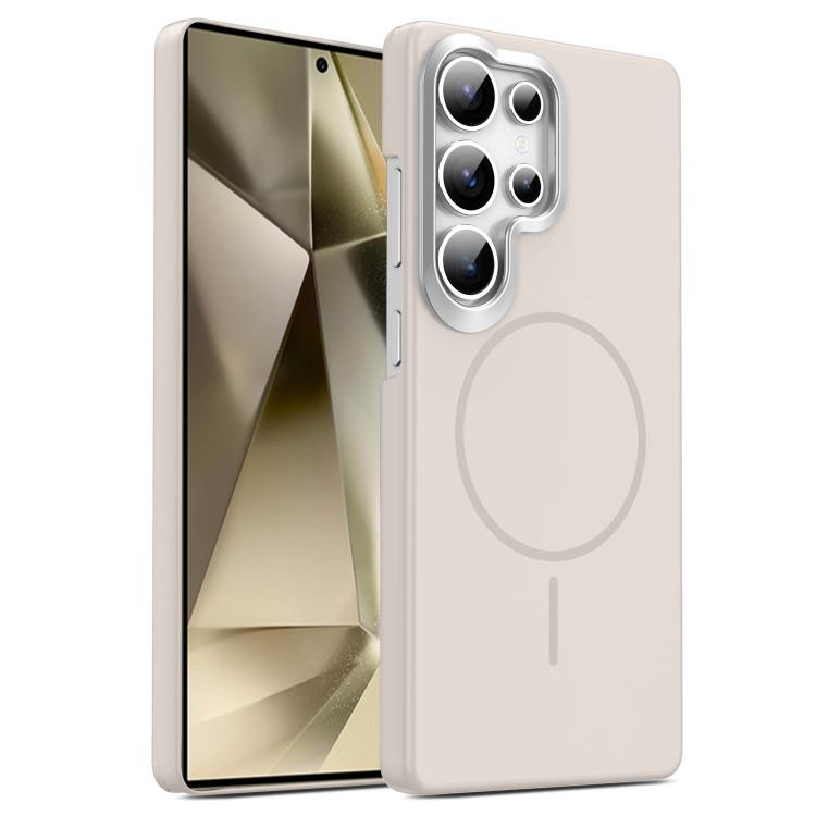 For Samsung Galaxy S24 Ultra 5G Gold Armor PC Thin Circle MagSafe Shockproof Phone Case