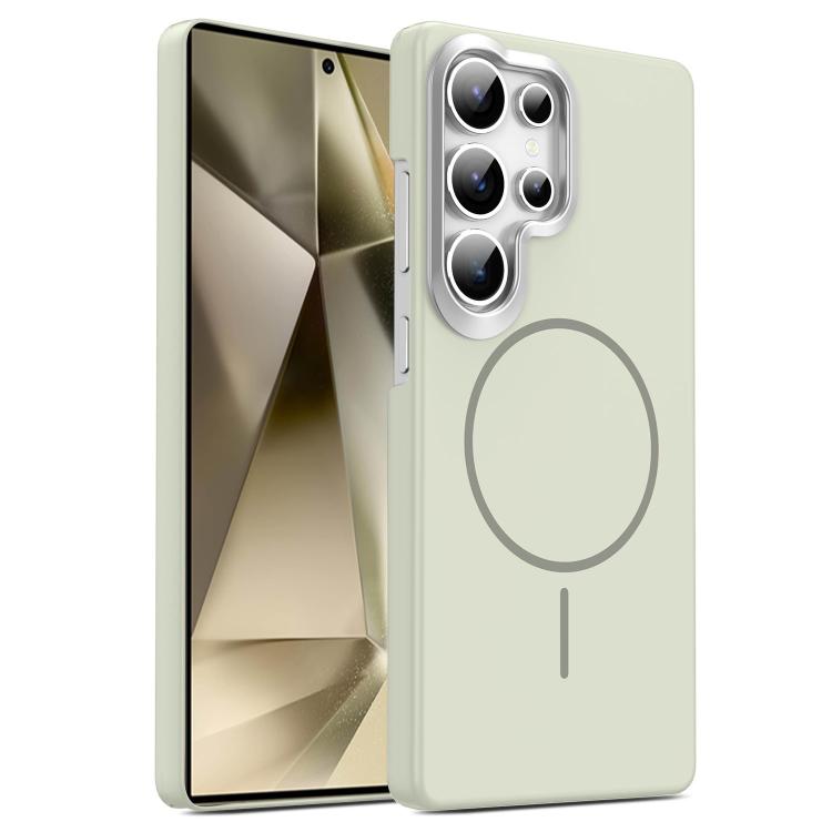 For Samsung Galaxy S24 Ultra 5G Gold Armor PC Thin Circle MagSafe Shockproof Phone Case