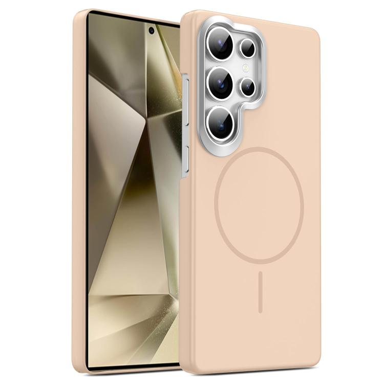 For Samsung Galaxy S24 Ultra 5G Gold Armor PC Thin Circle MagSafe Shockproof Phone Case