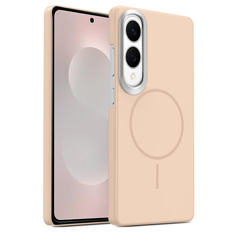 For Samsung Galaxy S25 Edge 5G Gold Armor PC Thin Circle MagSafe Shockproof Phone Case