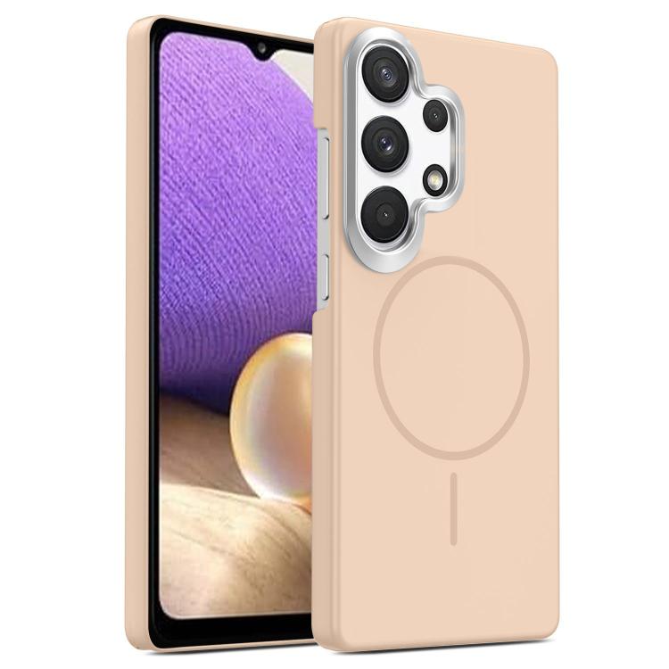 For Samsung Galaxy A33 5G Gold Armor PC Thin Circle MagSafe Shockproof Phone Case
