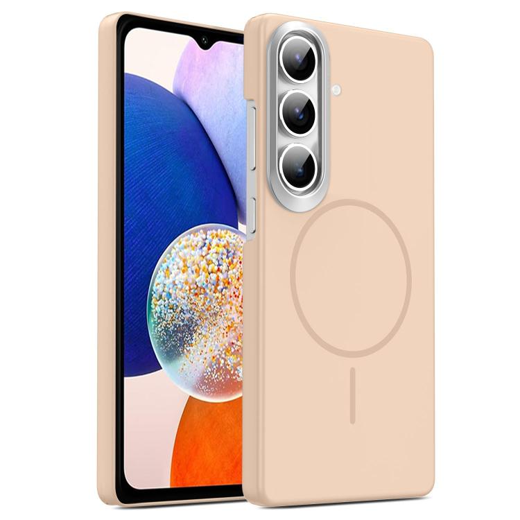 For Samsung Galaxy A14 4G / 5G Gold Armor PC Thin Circle MagSafe Shockproof Phone Case