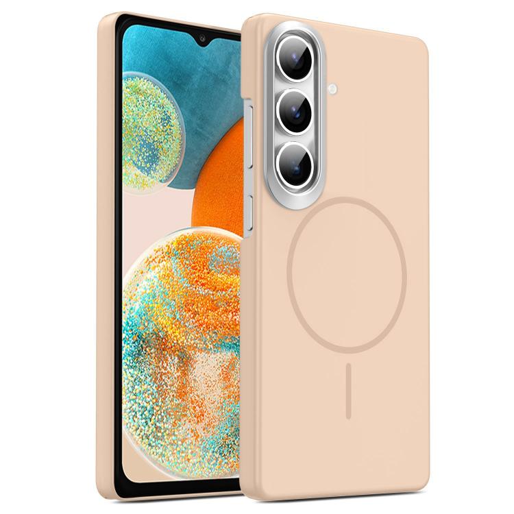 For Samsung Galaxy A24 4G Gold Armor PC Thin Circle MagSafe Shockproof Phone Case