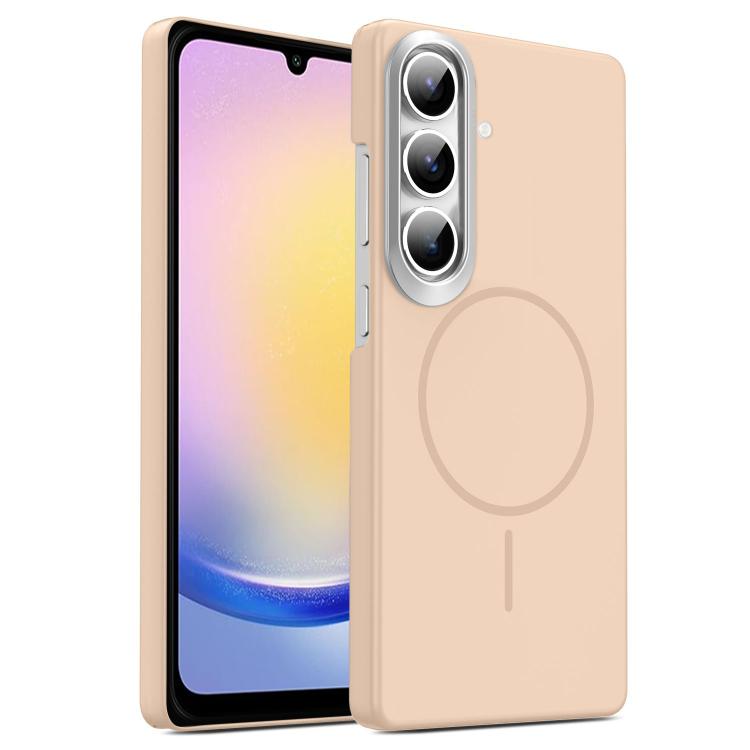 For Samsung Galaxy A25 5G Gold Armor PC Thin Circle MagSafe Shockproof Phone Case