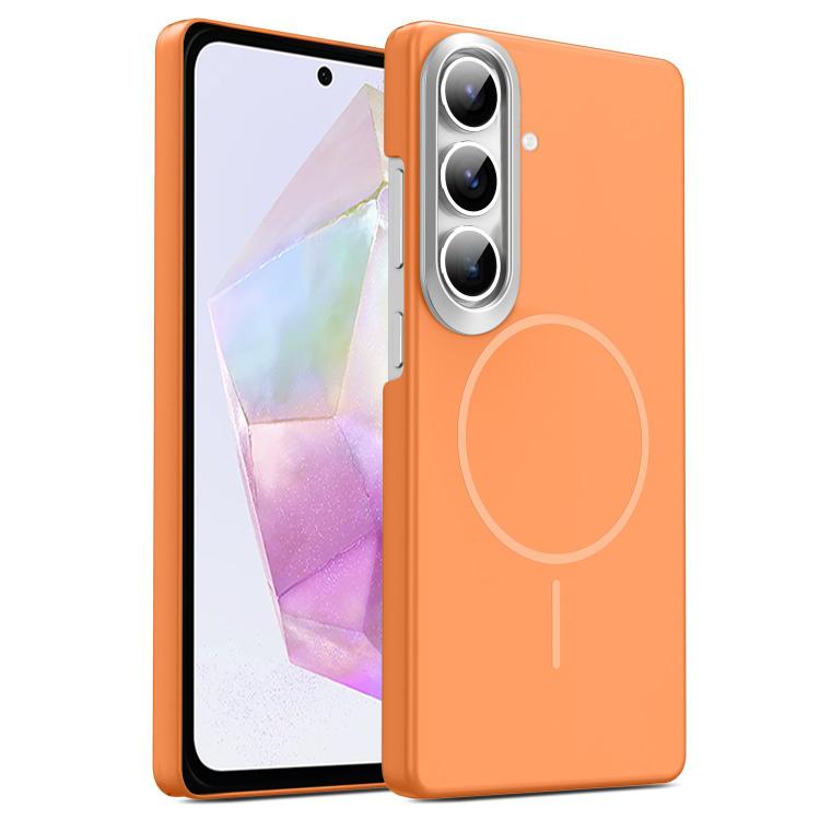 For Samsung Galaxy A35 5G Gold Armor PC Thin Circle MagSafe Shockproof Phone Case