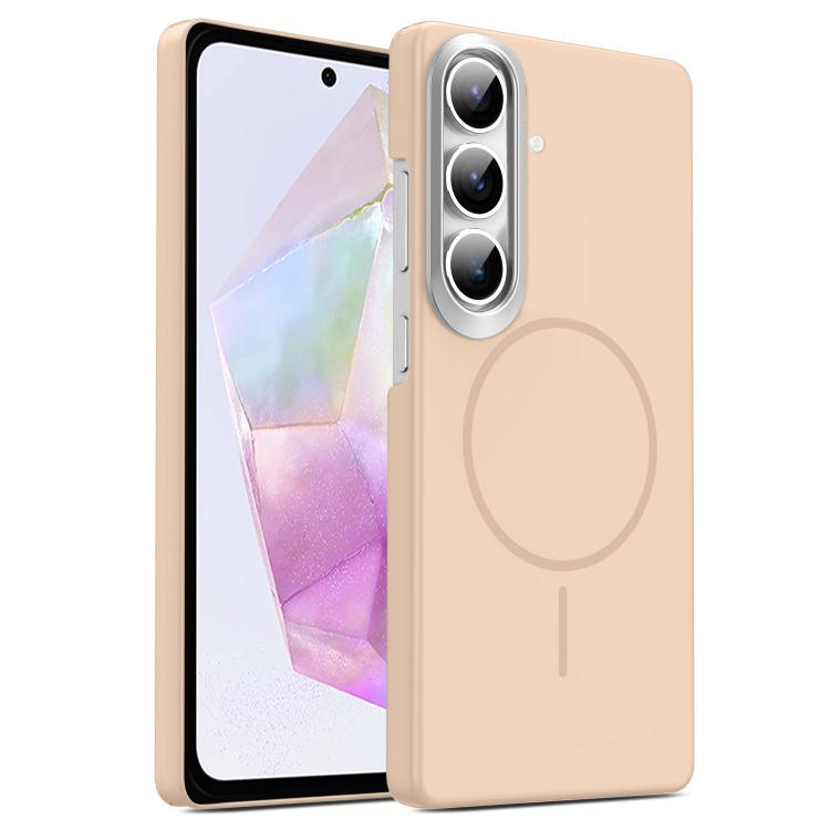 For Samsung Galaxy A35 5G Gold Armor PC Thin Circle MagSafe Shockproof Phone Case