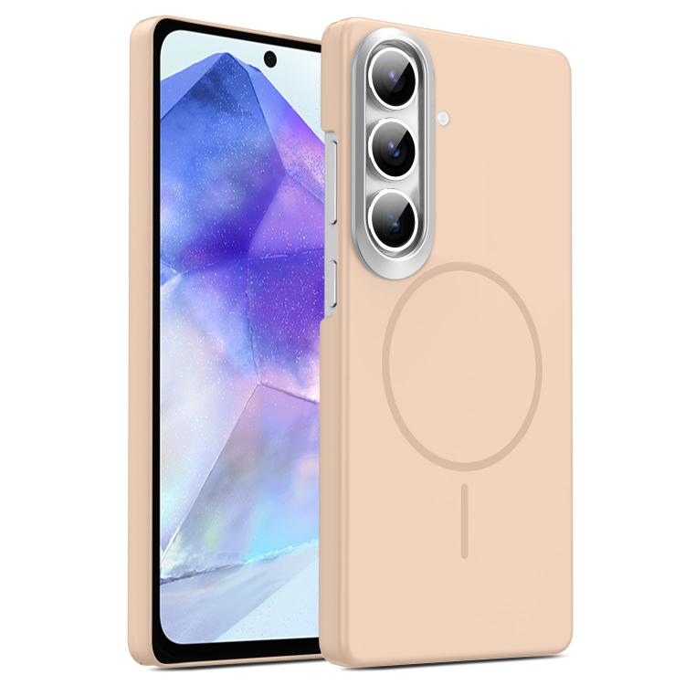 For Samsung Galaxy A55 5G Gold Armor PC Thin Circle MagSafe Shockproof Phone Case