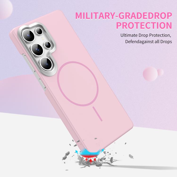 For Samsung Galaxy S24 5G Gold Armor PC Thin Circle MagSafe Shockproof Phone Case