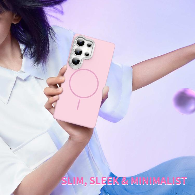 For Samsung Galaxy A55 5G Gold Armor PC Thin Circle MagSafe Shockproof Phone Case