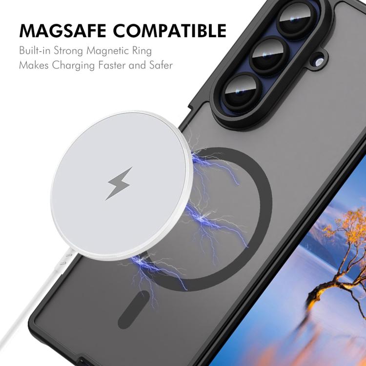 For Samsung Galaxy Z Fold7 ENKAY Hat-Prince MagSafe Matte Translucent Shockproof Phone Case with Large Arc Edge Film