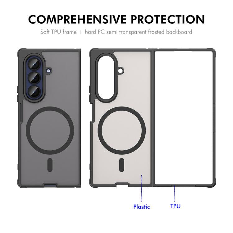 For Samsung Galaxy Z Fold7 ENKAY Hat-Prince MagSafe Matte Translucent Shockproof Phone Case with Large Arc Edge Film