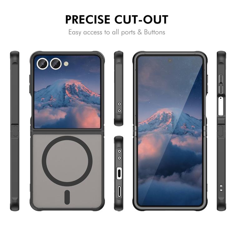 For Samsung Galaxy Z Flip7 ENKAY Hat-Prince MagSafe Matte Translucent Shockproof Phone Case with Large Arc Edge Film
