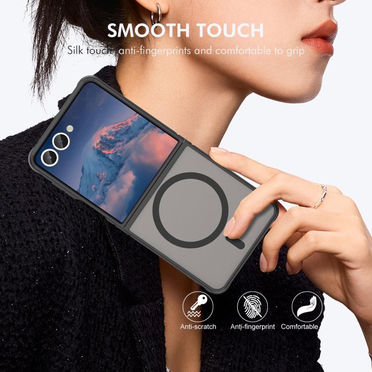 For Samsung Galaxy Z Flip7 ENKAY Hat-Prince MagSafe Matte Translucent Shockproof Phone Case with Large Arc Edge Film