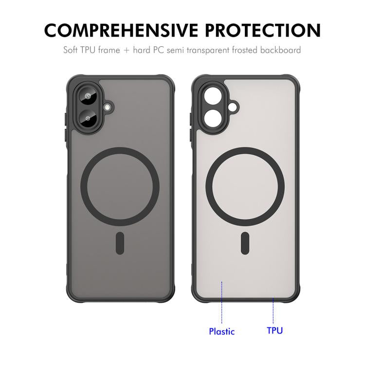 For Samsung Galaxy A07 4G ENKAY Hat-Prince MagSafe Matte Translucent Shockproof Phone Case with Large Arc Edge Film