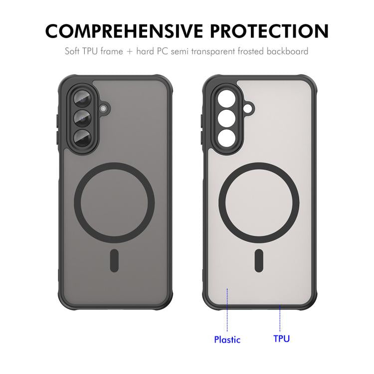 For Samsung Galaxy A17 5G ENKAY Hat-Prince MagSafe Matte Translucent Shockproof Phone Case with Large Arc Edge Film
