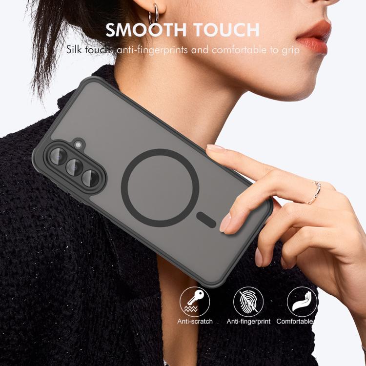 For Samsung Galaxy A17 5G ENKAY Hat-Prince MagSafe Matte Translucent Shockproof Phone Case with Large Arc Edge Film