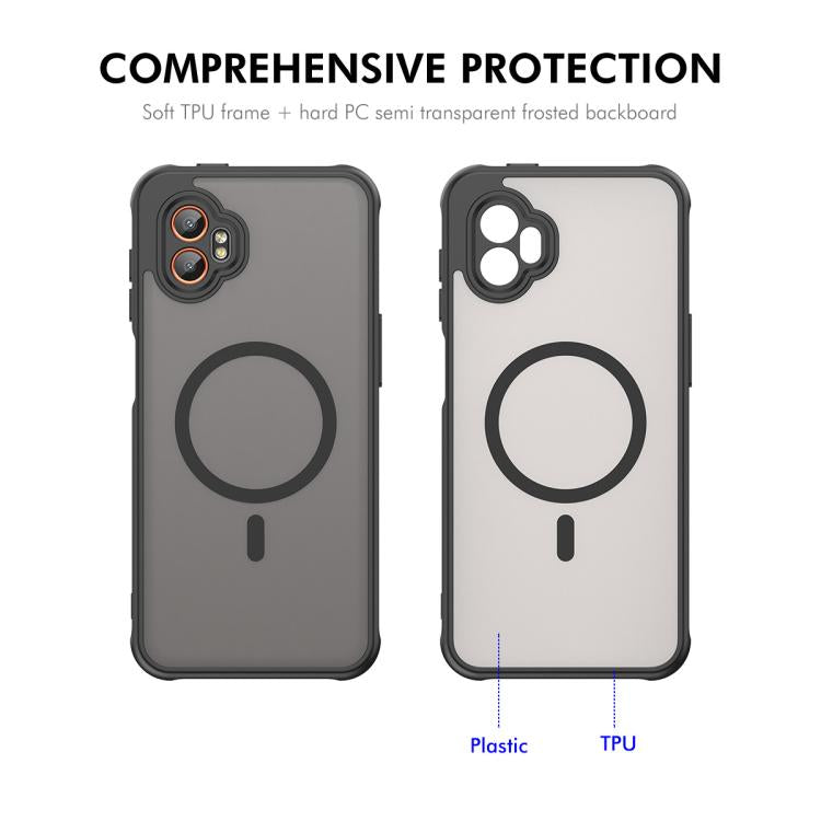 For Samsung Galaxy Xcover7 Pro ENKAY Hat-Prince MagSafe Matte Translucent Shockproof Phone Case with Large Arc Edge Film