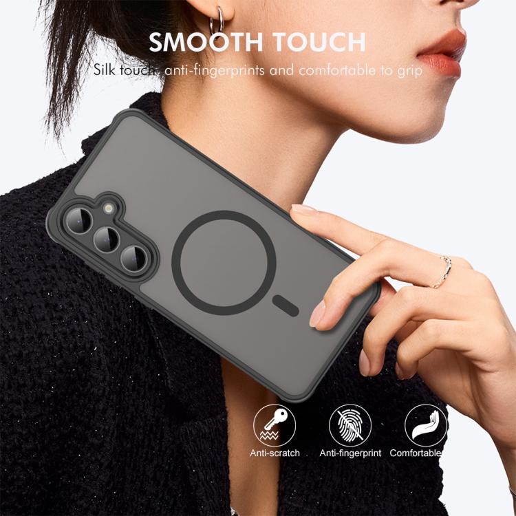 For Samsung Galaxy A37 5G ENKAY Hat-Prince MagSafe Matte Translucent Shockproof Phone Case with Large Arc Edge Film