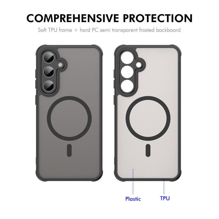 For Samsung Galaxy A37 5G ENKAY Hat-Prince MagSafe Matte Translucent Shockproof Phone Case with Large Arc Edge Film