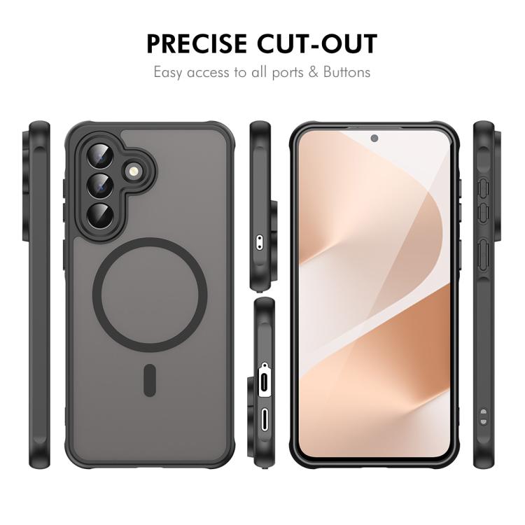 For Samsung Galaxy A57 5G ENKAY Hat-Prince MagSafe Matte Translucent Shockproof Phone Case with Large Arc Edge Film