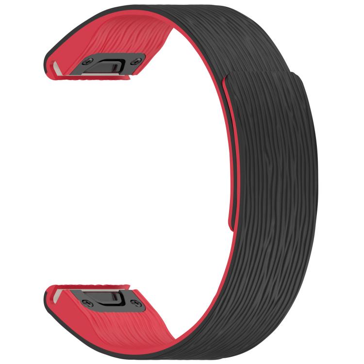 For Garmin 22mm Vertical Striped Magnetic Silicone Quick Release Watch Band