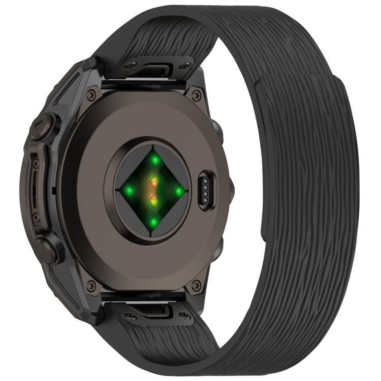 For Garmin 22mm Vertical Striped Magnetic Silicone Quick Release Watch Band