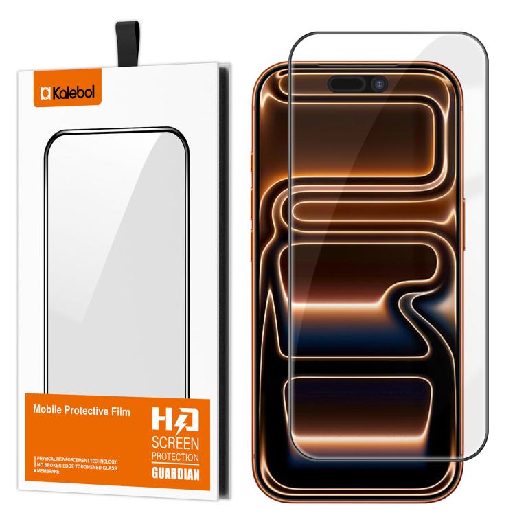 For iPhone 17 Pro Kalebol High-Aluminum Screen-Printed Full-Coverage Anti-Fingerprint Black-Bordered HD Tempered Glass Film