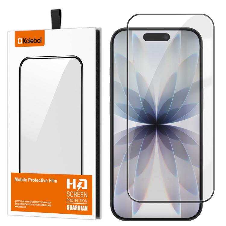 For iPhone 17 Kalebol High-Aluminum Screen-Printed Full-Coverage Anti-Fingerprint Black-Bordered HD Tempered Glass Film