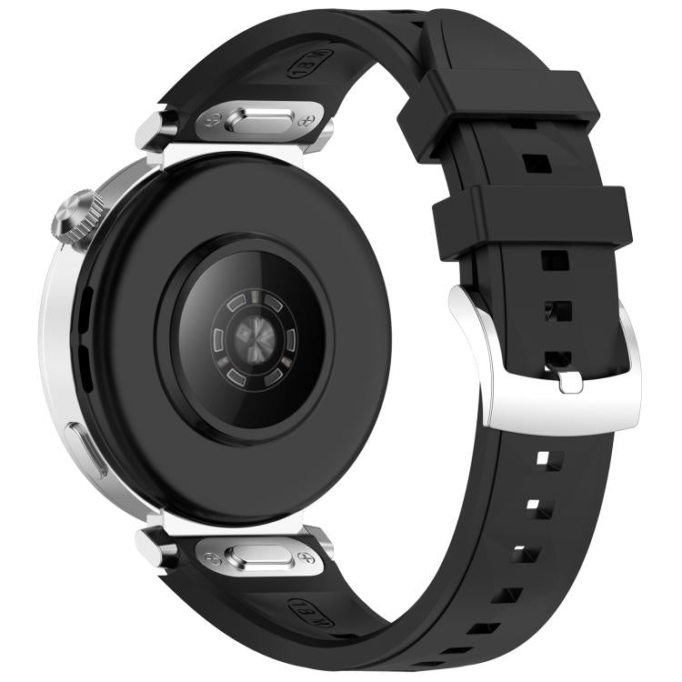 18mm Ice Crystal Texture Press Button Quick Release Silicone Watch Band