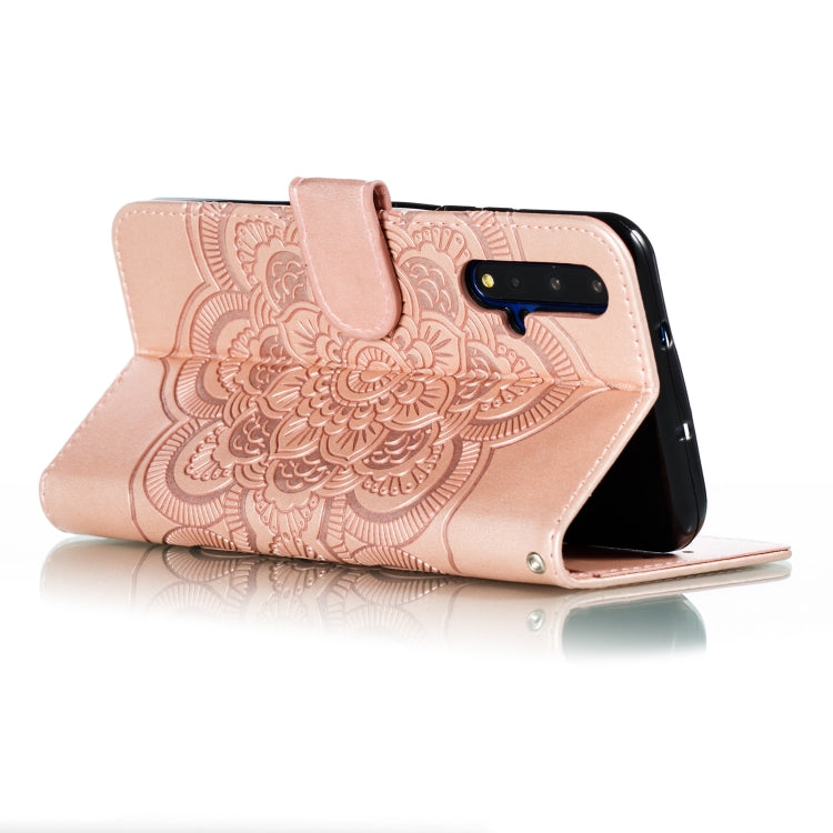 Mandala Embossing Pattern Horizontal Flip Leather Case for Huawei Honor 20 , with Holder & Card Slots & Wallet & Photo Frame &  Lanyard