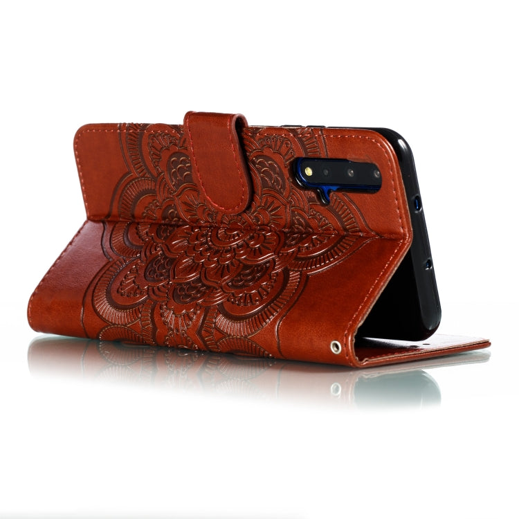 Mandala Embossing Pattern Horizontal Flip Leather Case for Huawei Honor 20 , with Holder & Card Slots & Wallet & Photo Frame &  Lanyard